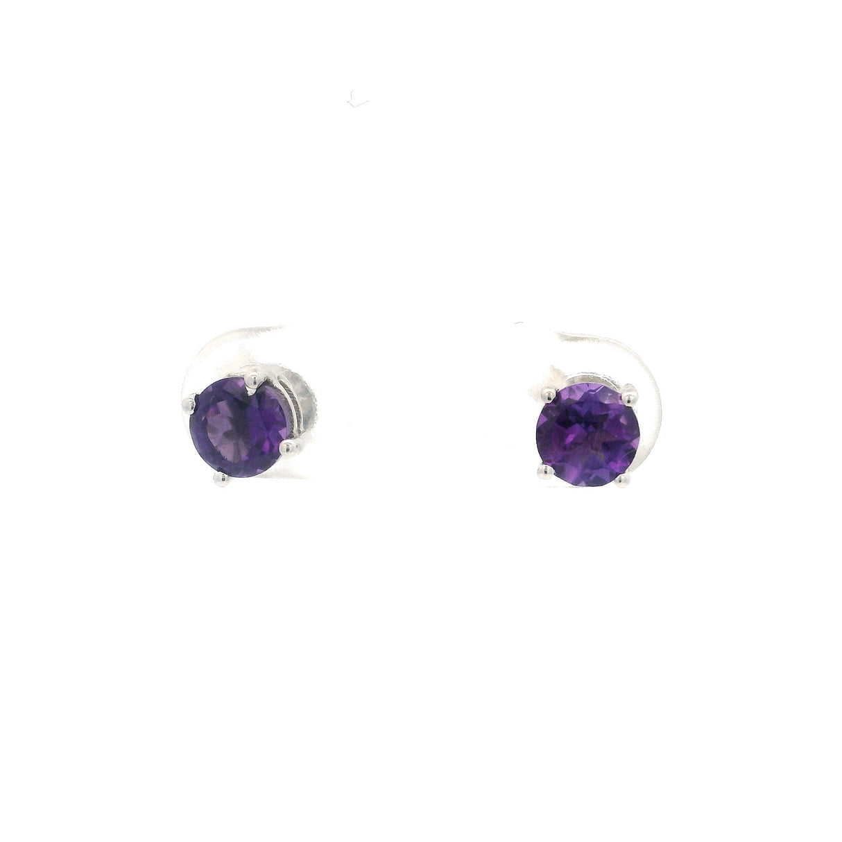 Faceted Prong Set Precious Gemstone in Rhodium Vermeil 925 Sterling Silver