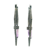 Unpolished Quartz Crystal Delving Arrow Hoop Earrings