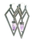 Unpolished Quartz Crystal Delving Arrow Hoop Earrings