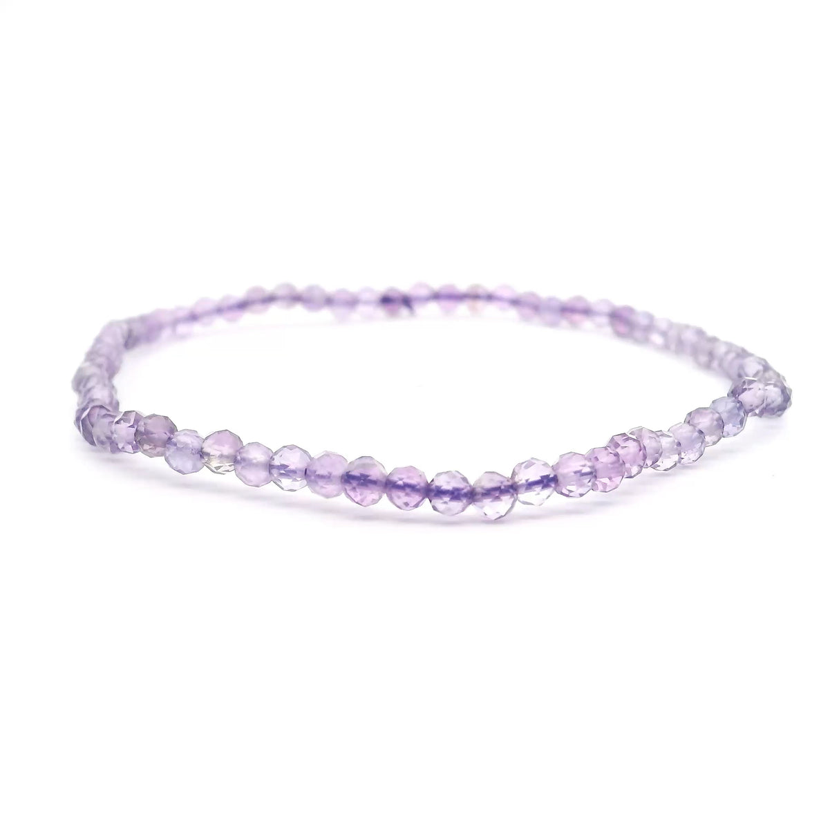 Amethyst Beaded Bracelet 3mm Faceted Rounds