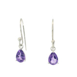 Faceted Amethyst Prong Set Dangle Earrings