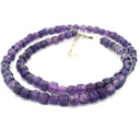 4mm Faceted Square Beaded Necklace 16" with Lobster Clasp & Extender