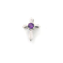 3mm Round Gemstone Prong Set Hilt Design Cross Pendant