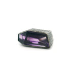 Faceted Amethyst Ring on Ball Oxidized 925 Sterling Silver Band Design