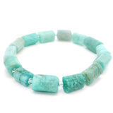 Amazonite Rectangle Beaded Bracelet with Czech Glass Spacers