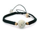 10mm Round Bead on Woven Adjustable Bracelet