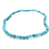 Blue Apatite Beaded Bracelet 3mm Faceted Rounds