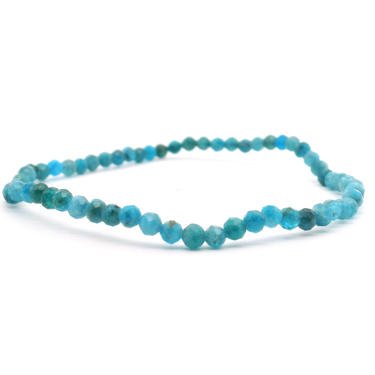 Blue Apatite Beaded Bracelet 3mm Faceted Rounds