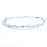 Aquamarine Beaded Bracelet 3.5mm Faceted Rounds