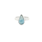 Aquamarine Ring - Simple Bezel Set Pear Sz 6
