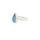Aquamarine Ring - Simple Bezel Set Pear Sz 6