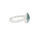 Aquamarine Ring - Simple Bezel Set Pear Sz 10.25