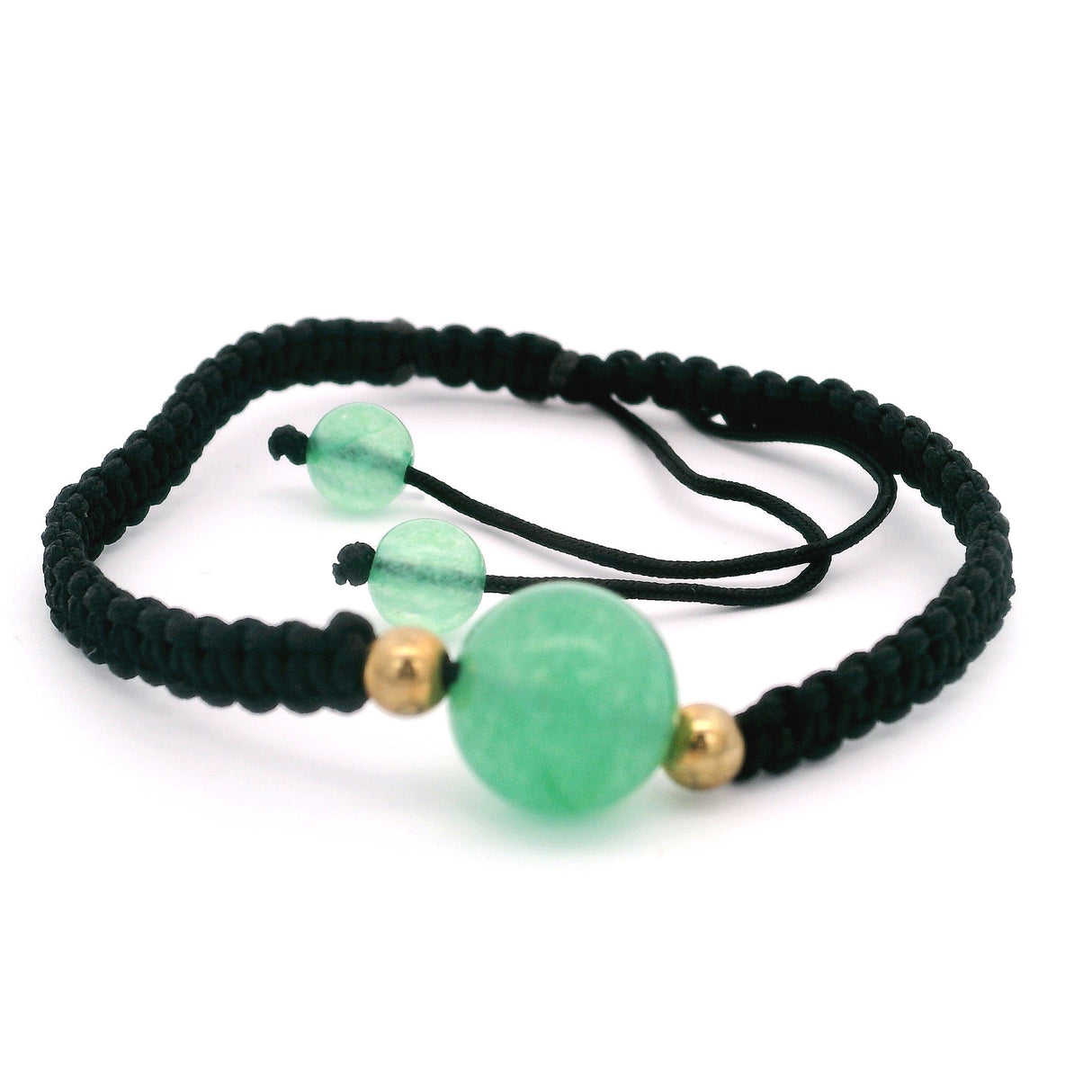 10mm Round Bead on Woven Adjustable Bracelet