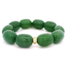 18mm Barrel Green Aventurine Beaded Bracelet with Gold Cz Accent Bead