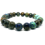 Bracelet perles rondes 8mm Azurite Malachite