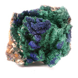Spécimen d'azurite malachite sur socle en lucite