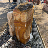 Green Talan Onyx Chiseled Pillar Fountain - Pin Plate Included