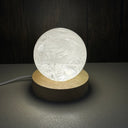 Small Wooden Light Base -  Round with Warm Light & USB plug