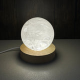 Small Wooden Light Base -  Round with Warm Light & USB plug