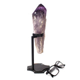 Single Bahia Amethyst Point on Custom Chopper Cross Base - Vertical with Phantoms