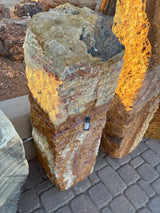 Green Talan Onyx Chiseled Pillar Fountain - Pin Plate Included