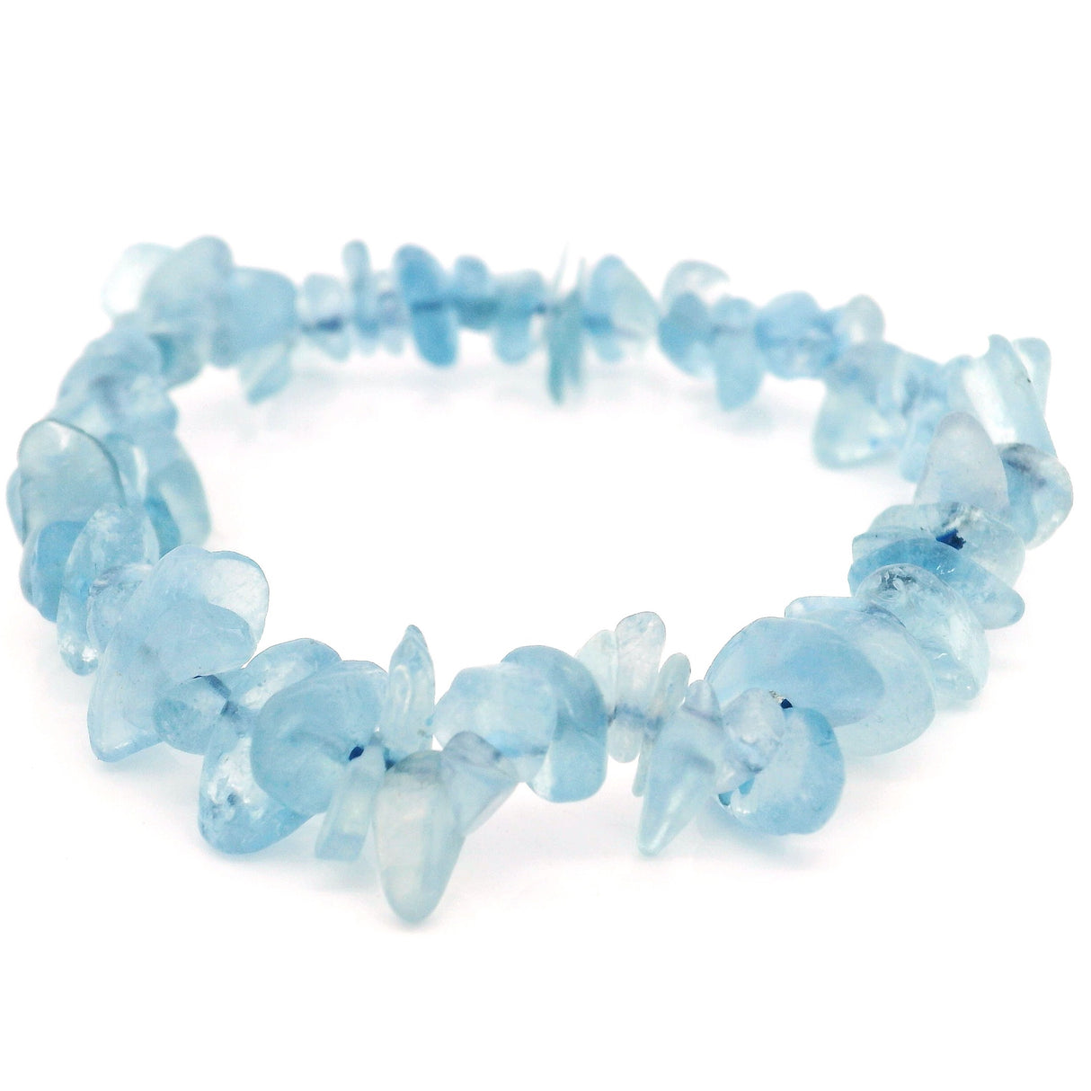 Aquamarine Chip Beaded Bracelet