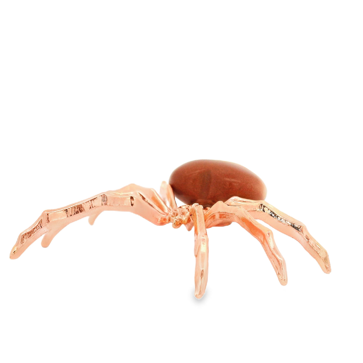 Red Goldstone Onyx Spider - Heart on Copper Body