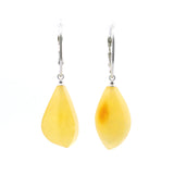 Faceted Butterscotch Amber Dangle Drop Earrings with Latchbacks in 925 Sterling Silver