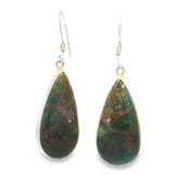 Bloodstone Cabochon Earrings