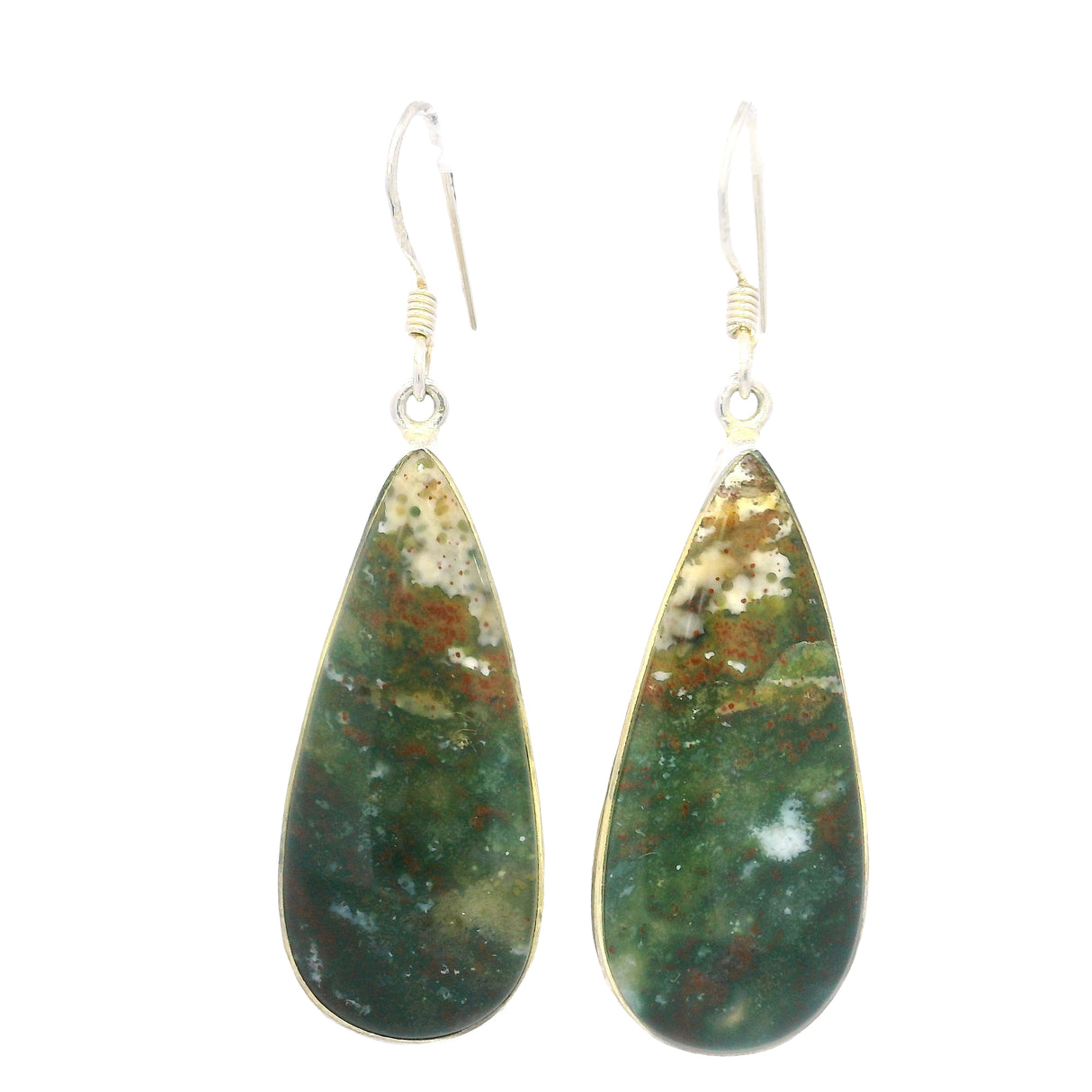 Bloodstone Cabochon Earrings