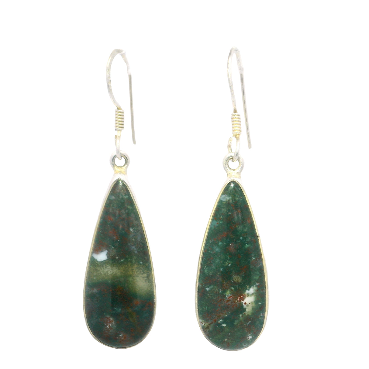 Bloodstone Cabochon Earrings