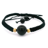 10mm Round Bead on Woven Adjustable Bracelet