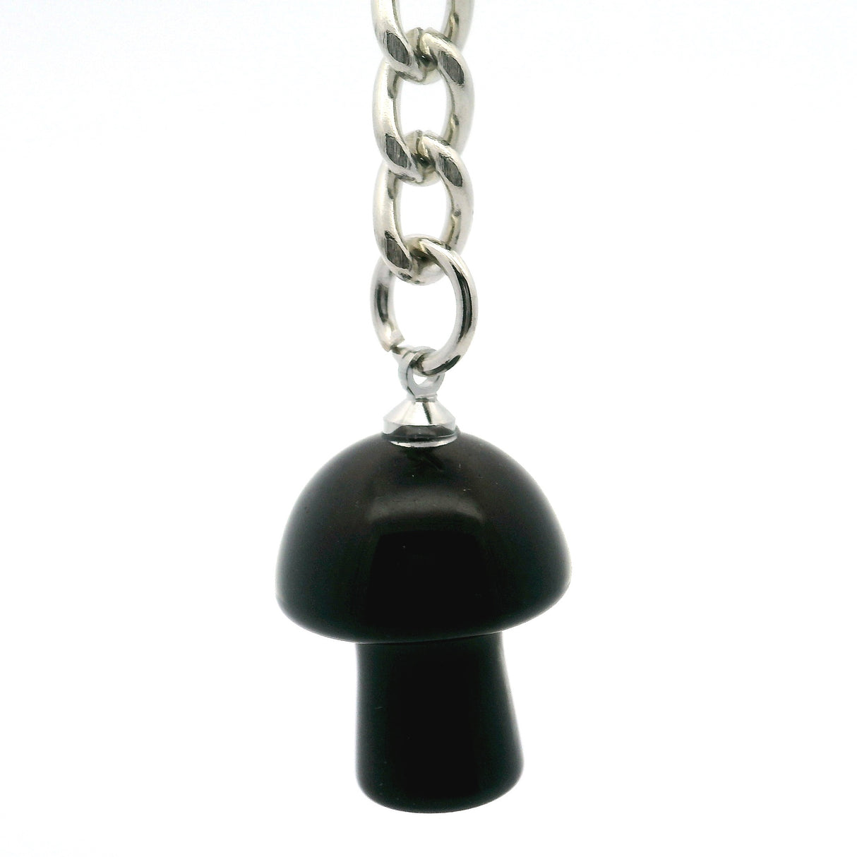 Black Onyx Mushroom Keychain