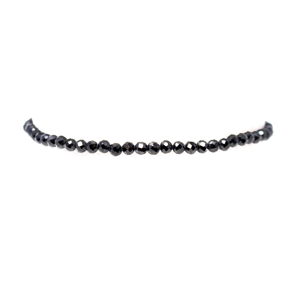 Black Spinel Beaded Bracelet & Box Chain with Adjustable Components