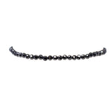 Black Spinel Beaded Bracelet & Box Chain with Adjustable Components