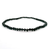 Black Spinel Beaded Bracelet 3mm Faceted Rounds