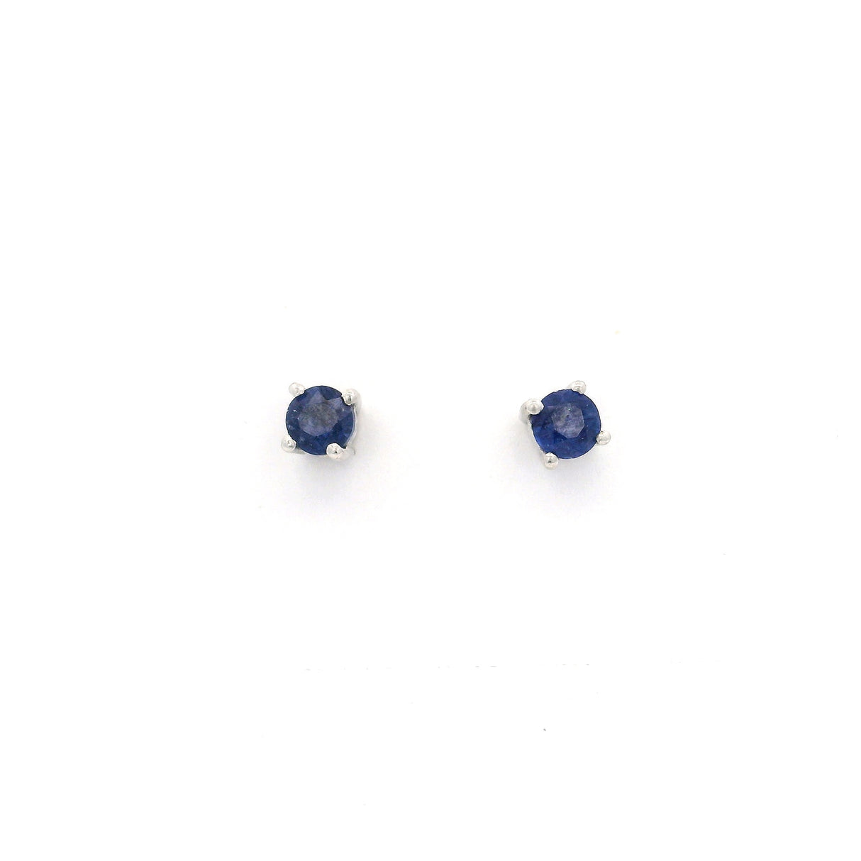 Faceted Prong Set Precious Gemstone in Rhodium Vermeil 925 Sterling Silver