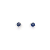 Faceted Prong Set Precious Gemstone in Rhodium Vermeil 925 Sterling Silver