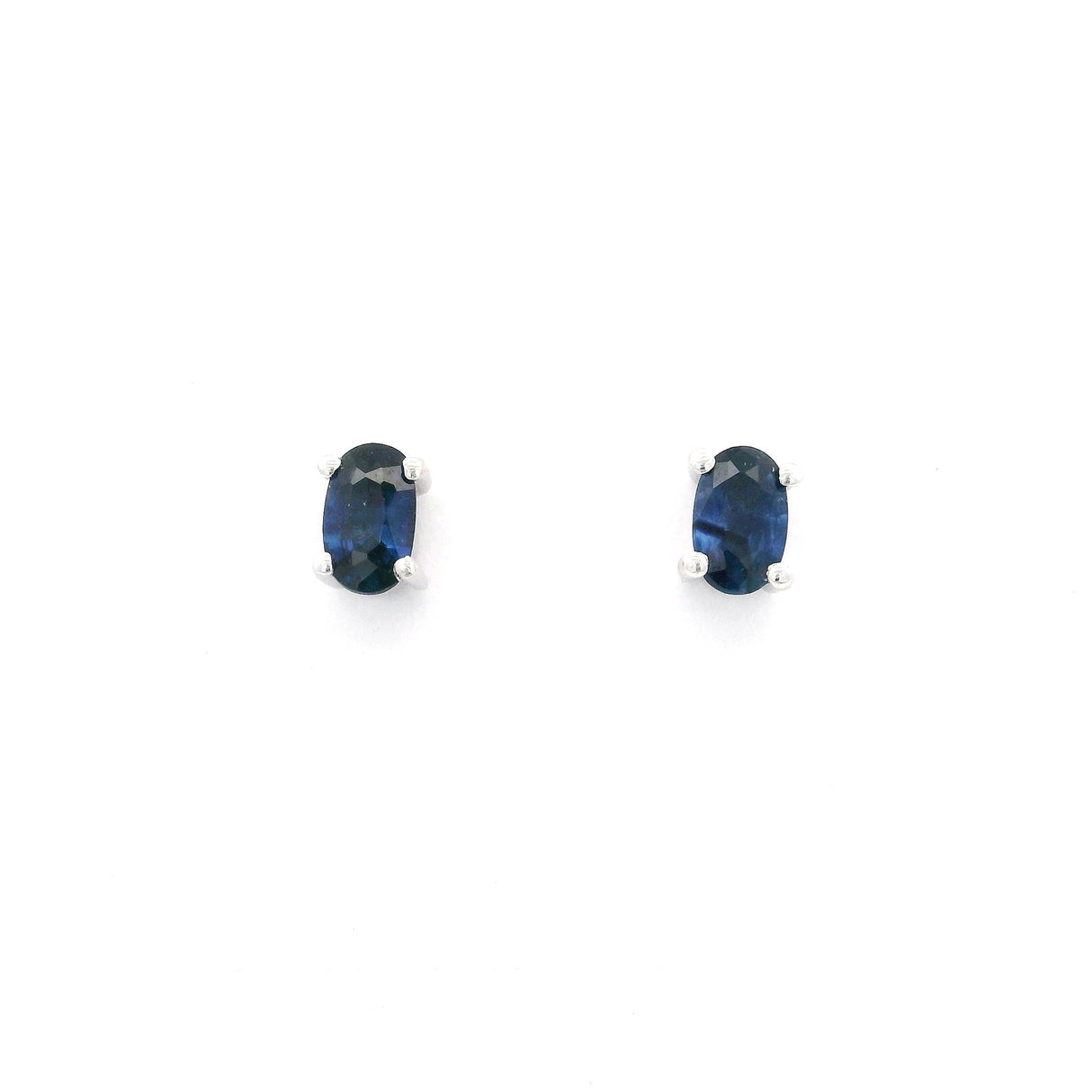 Faceted Prong Set Precious Gemstone in Rhodium Vermeil 925 Sterling Silver