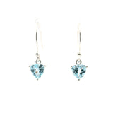 Faceted Blue Topaz Dangle Earrings - Triangle