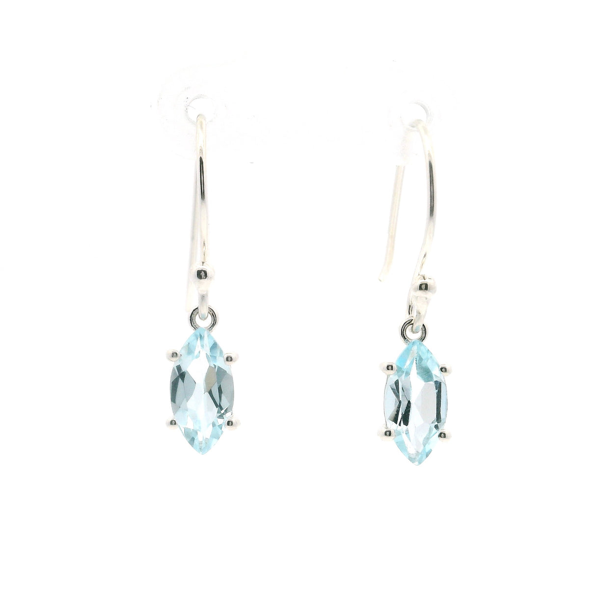 Faceted Blue Topaz Dangle Earrings