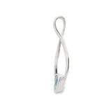 Faceted Blue Topaz Trillion Pendant in Ribbon Setting with Included Bail in 925 Sterling Silver