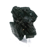 Black Tourmaline Terminated Crystal Specimen on Lucite Stand