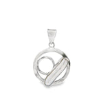 Pendentif cercles superposés faits main avec perle de Biwa