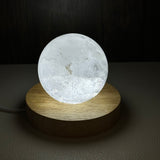 Medium Wooden Light Base -  Round with White Light & USB plug