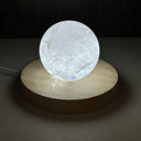 Large Wooden Light Base -  Round with White Light & USB plug