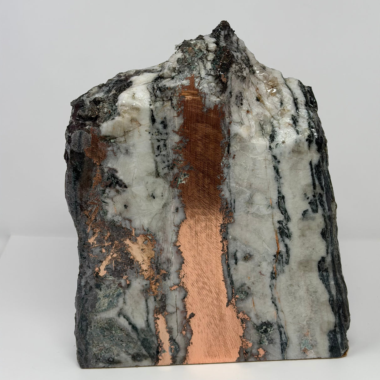 Michigan Native Vein Copper with Prominent Center Streak - Cut & Cork Base