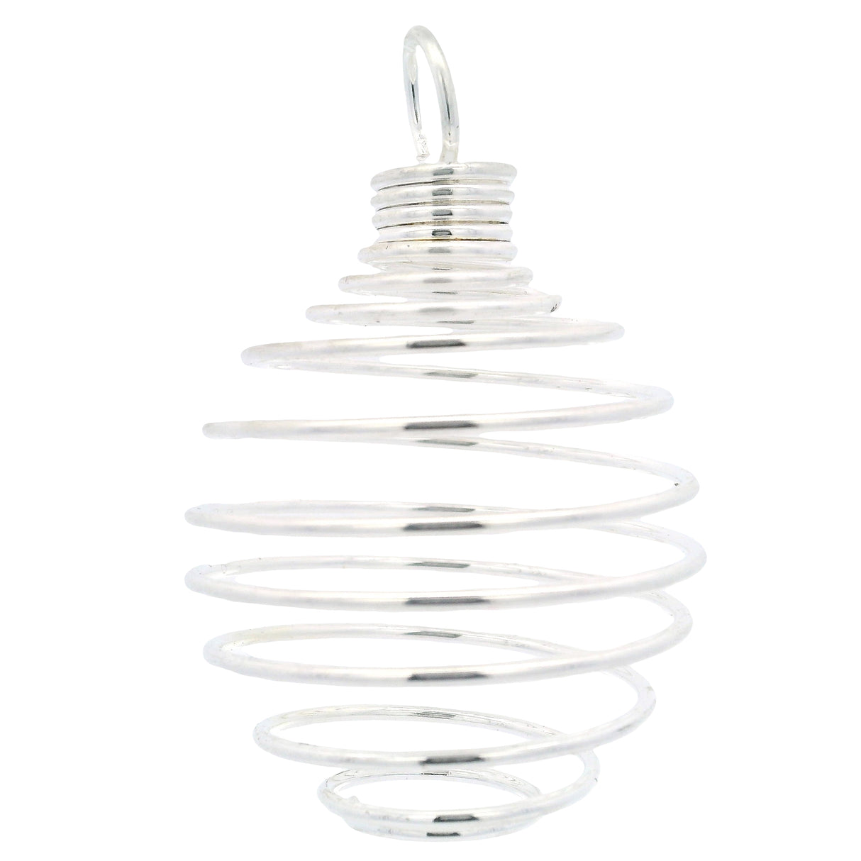Silver Plated Spiral Cage Pendant - Large