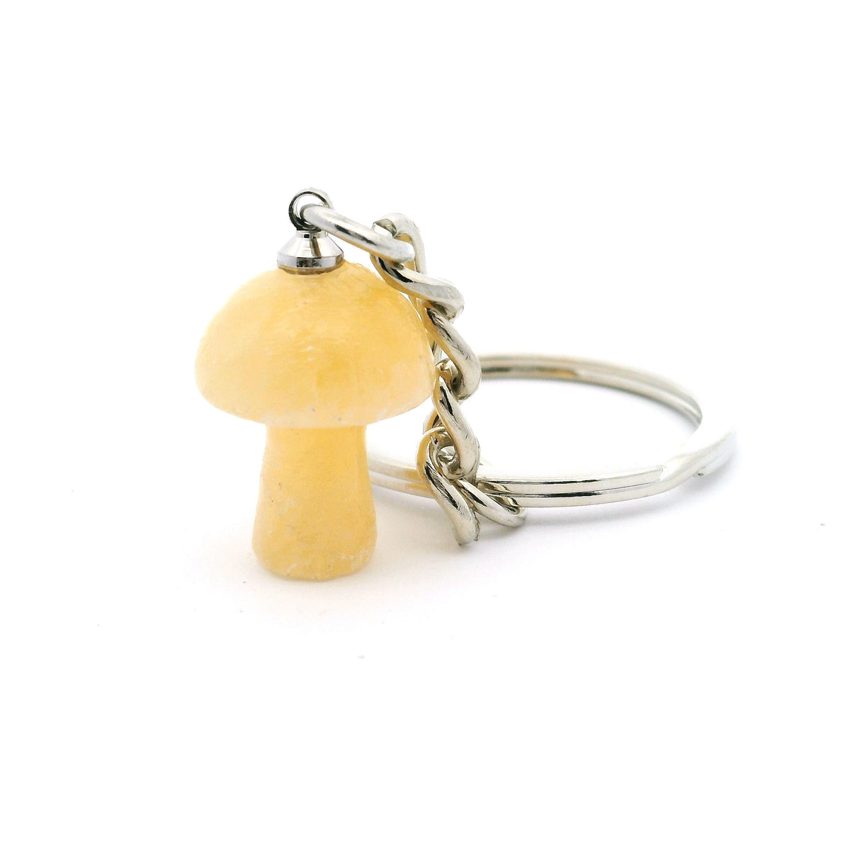 Yellow Calcite Mushroom Keychain