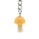 Yellow Calcite Mushroom Keychain